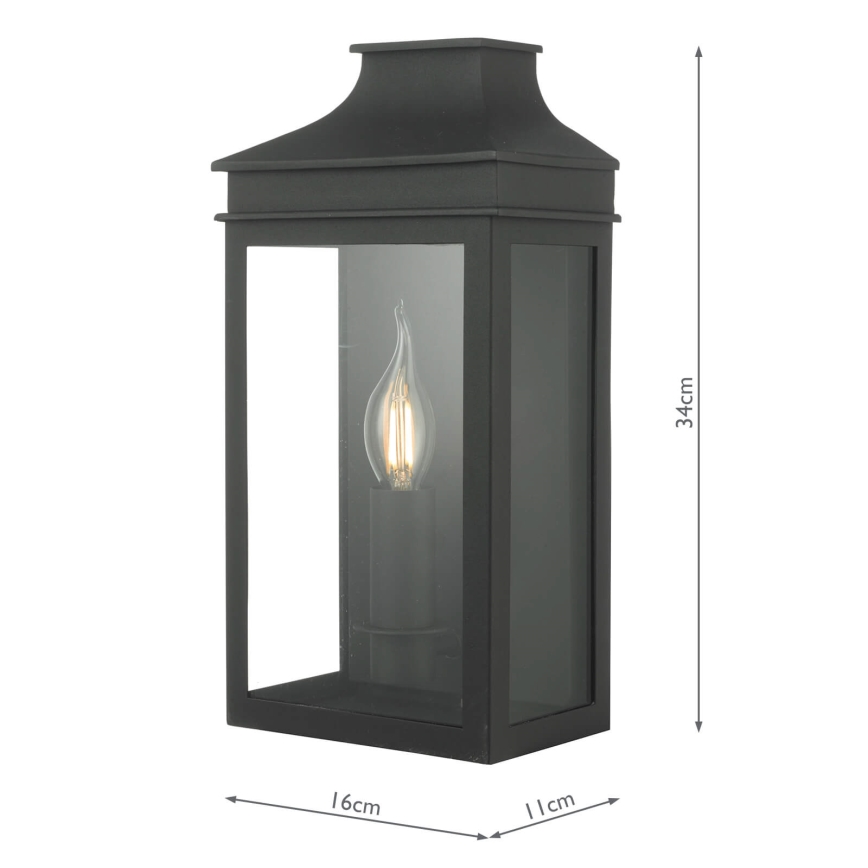Där Lighting VAP5222 - VAPOUR Outdoor Wall Light, 1x E14 / 60W / 230V, IP44, Black
