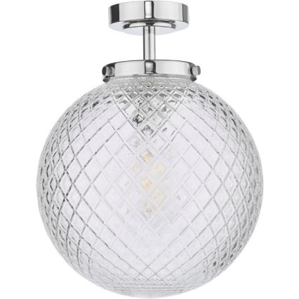 Där Lighting WAY0150 - Bathroom ceiling light WAYNE 1xE27/40W/230V IP44 dia. 25 cm polished chrome