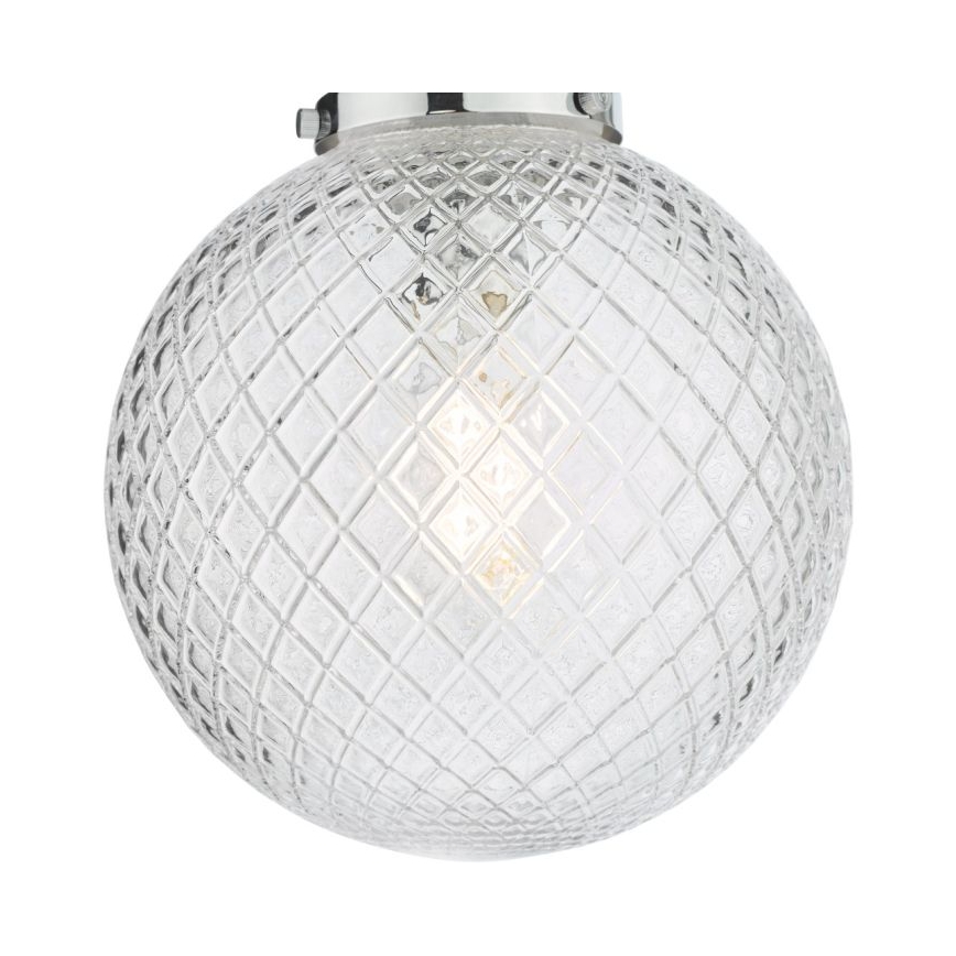 Där Lighting WAY0150 - Bathroom ceiling light WAYNE 1xE27/40W/230V IP44 dia. 25 cm polished chrome