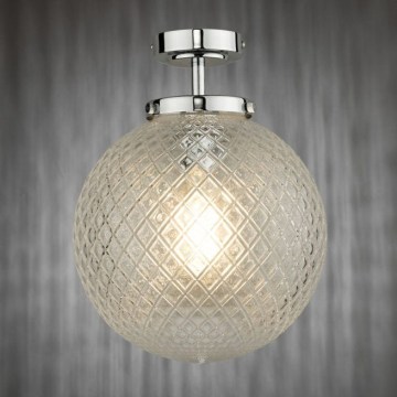 Där Lighting WAY0150 - Bathroom ceiling light WAYNE 1xE27/40W/230V IP44 dia. 25 cm polished chrome