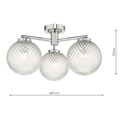 Där Lighting WAY5350 - Bathroom surface-mounted chandelier WAYNE 3xG9/3W/230V IP44 polished chrome
