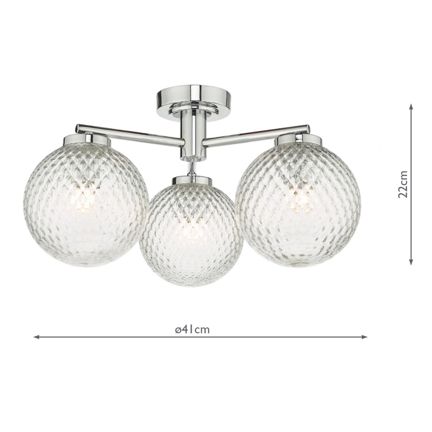 Där Lighting WAY5350 - Bathroom surface-mounted chandelier WAYNE 3xG9/3W/230V IP44 polished chrome
