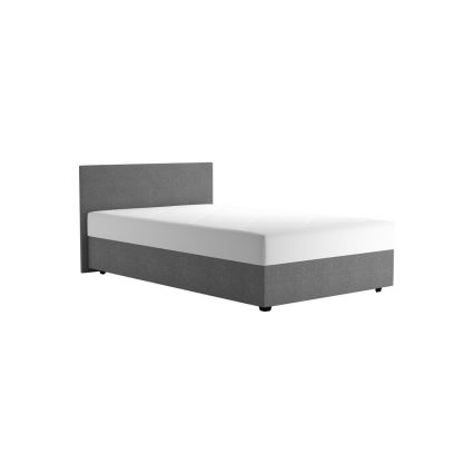 DARIA upholstered bed with storage and included mattress 120x200 cm gray