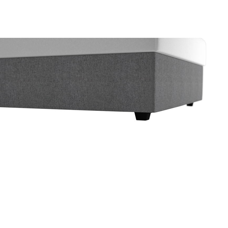 DARIA upholstered bed with storage and included mattress 120x200 cm gray