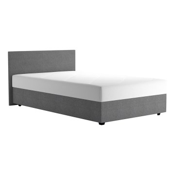 DARIA Upholstered Bed with Storage and Mattress, 120x200 cm, Grey
