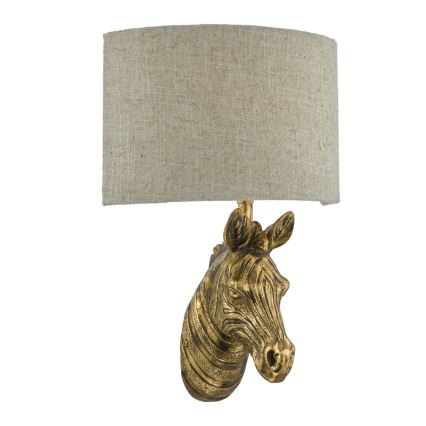 Där Lighting ABB0735 - ABBY Wall Lamp 1xE14/40W/230V Linen/Gold