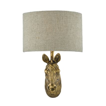 Där Lighting ABB0735 - ABBY Wall Lamp 1xE14/40W/230V Linen/Gold