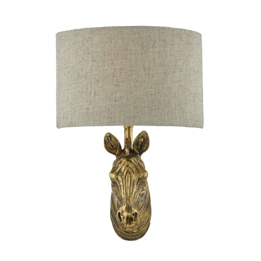 Där Lighting ABB0735 - ABBY Wall Lamp 1xE14/40W/230V Linen/Gold