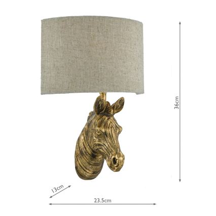 Där Lighting ABB0735 - ABBY Wall Lamp 1xE14/40W/230V Linen/Gold