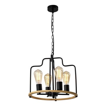DATUS Chain Pendant Chandelier, 4 x E27 / 40 W / 230 V, Black/Brown