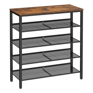 DAVOR Shoe Cabinet, Brown/Black
