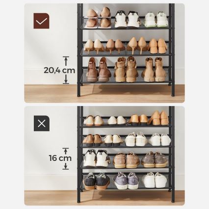 DAVOR Shoe Cabinet, Brown/Black