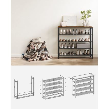 DAVOR Shoe Cabinet Brown/Black
