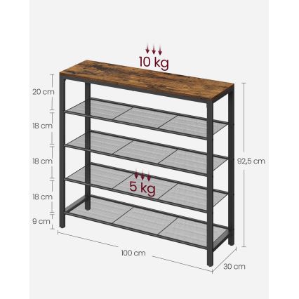 DAVOR Shoe Cabinet Brown/Black