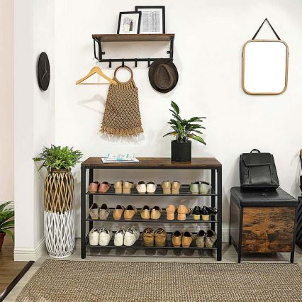 DAVOR Shoe Cabinet Brown/Black