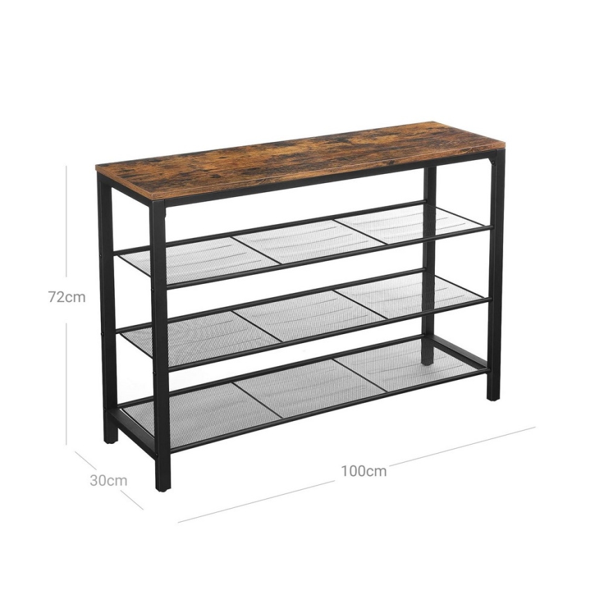 DAVOR Shoe Cabinet Brown/Black