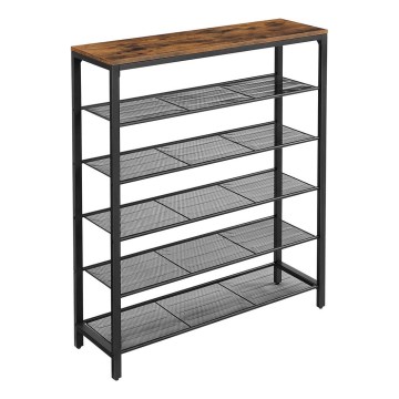 DAVOR Shoe Cabinet, Brown/Black