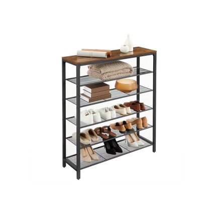 DAVOR Shoe Cabinet, Brown/Black