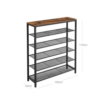 DAVOR Shoe Cabinet, Brown/Black