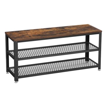 DAVOR Shoe Cabinet, Brown/Black
