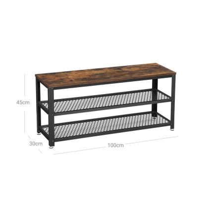 DAVOR Shoe Cabinet, Brown/Black