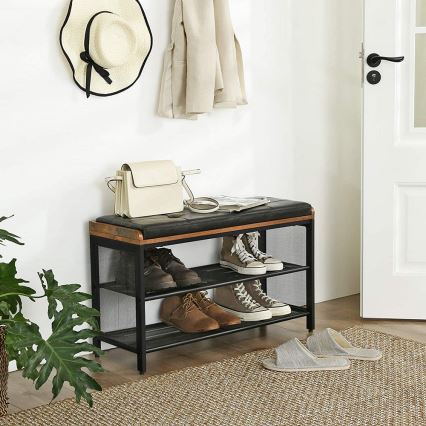 DAVOR Shoe Cabinet Brown/Black