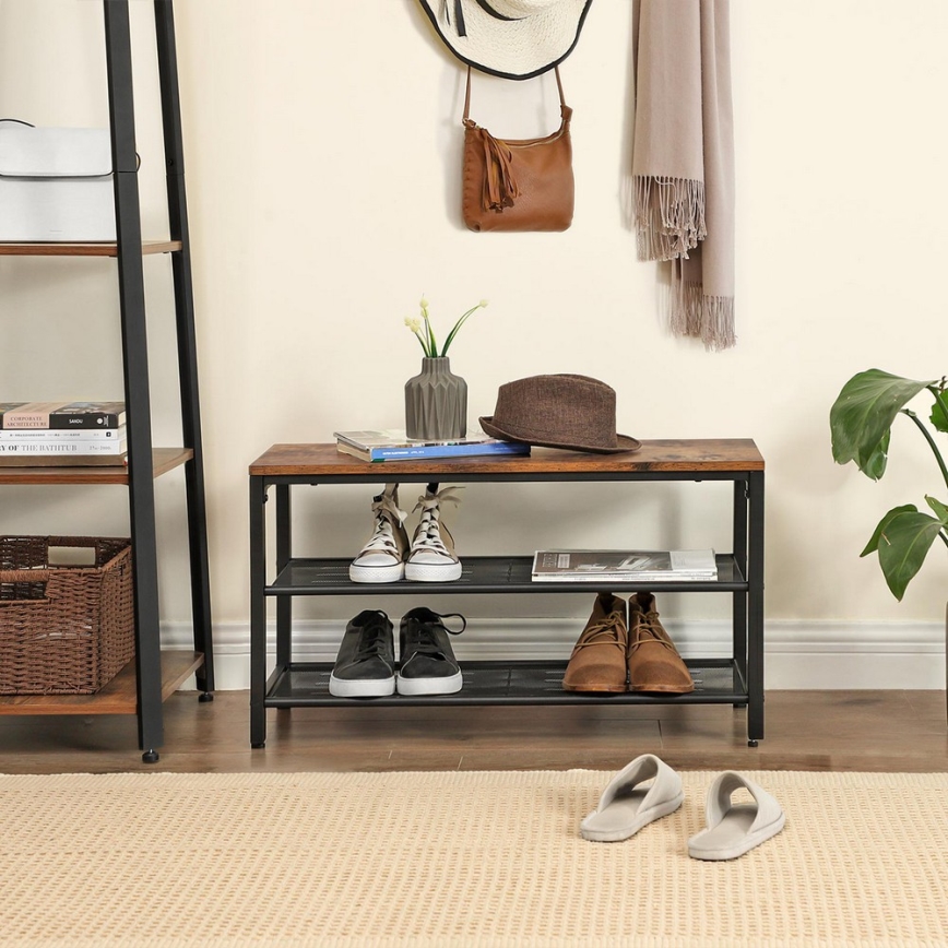 DAVOR Shoe Cabinet Brown/Black