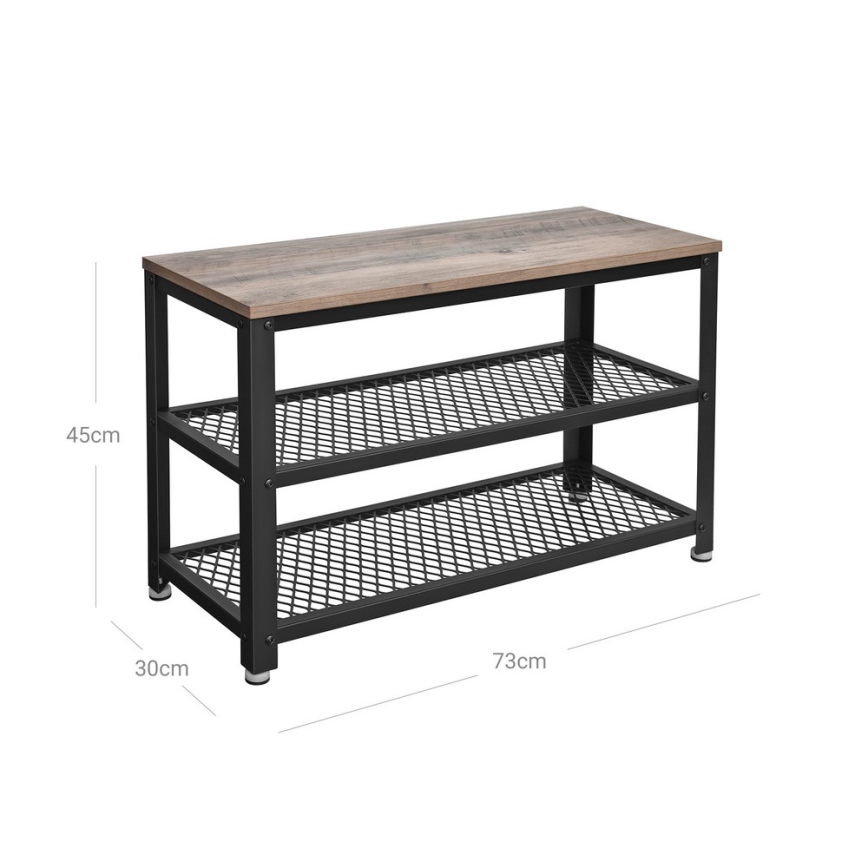 DAVOR Shoe Cabinet Brown/Black