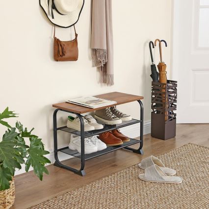 DAVOR Shoe Cabinet - Brown/Black
