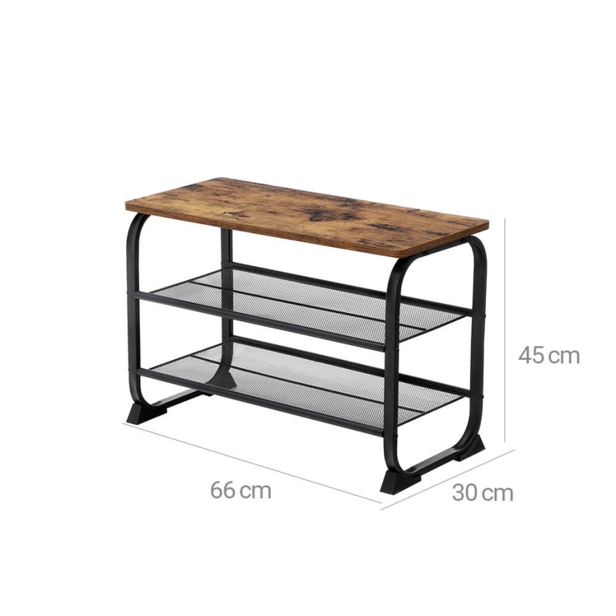 DAVOR Shoe Cabinet - Brown/Black