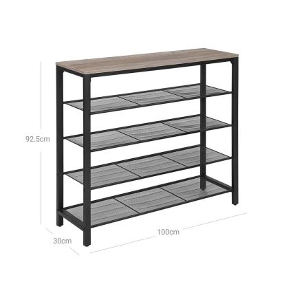 DAVOR Shoe Cabinet, Grey/Black