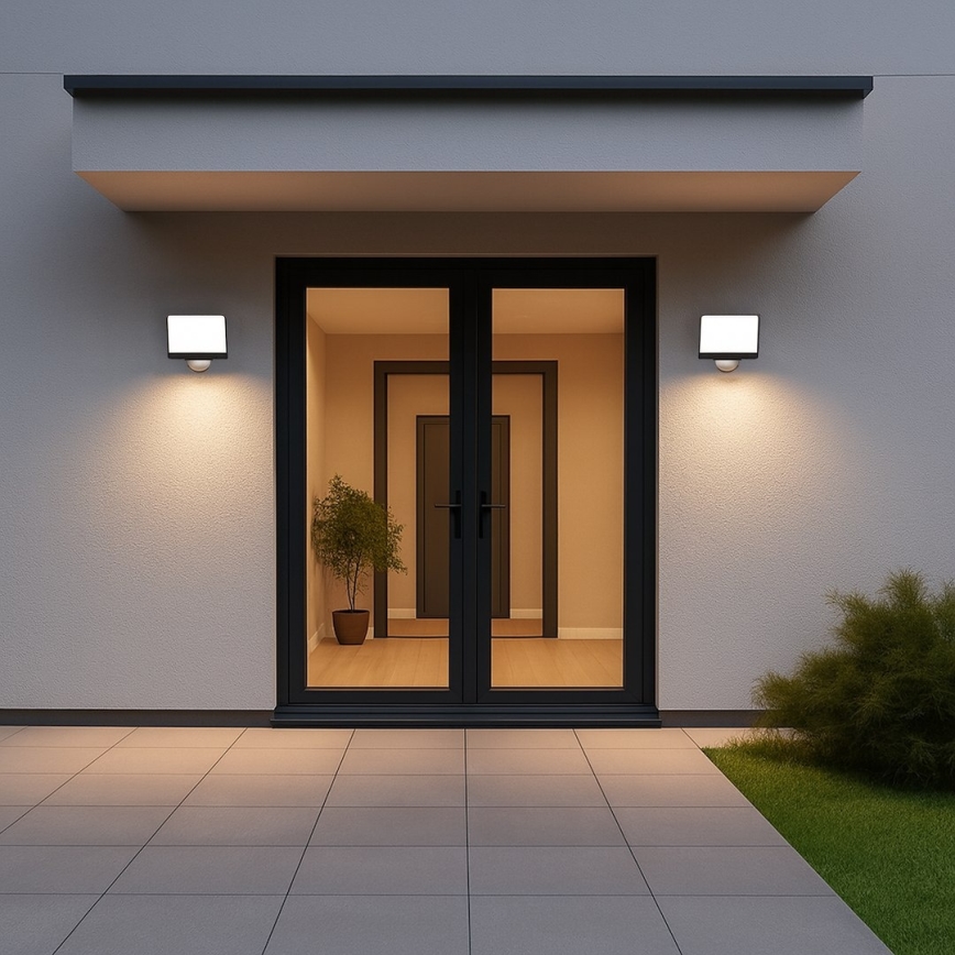 DAVOS LED Floodlight with Motion and Dusk Sensor, 30W, 230V, IP54, Black