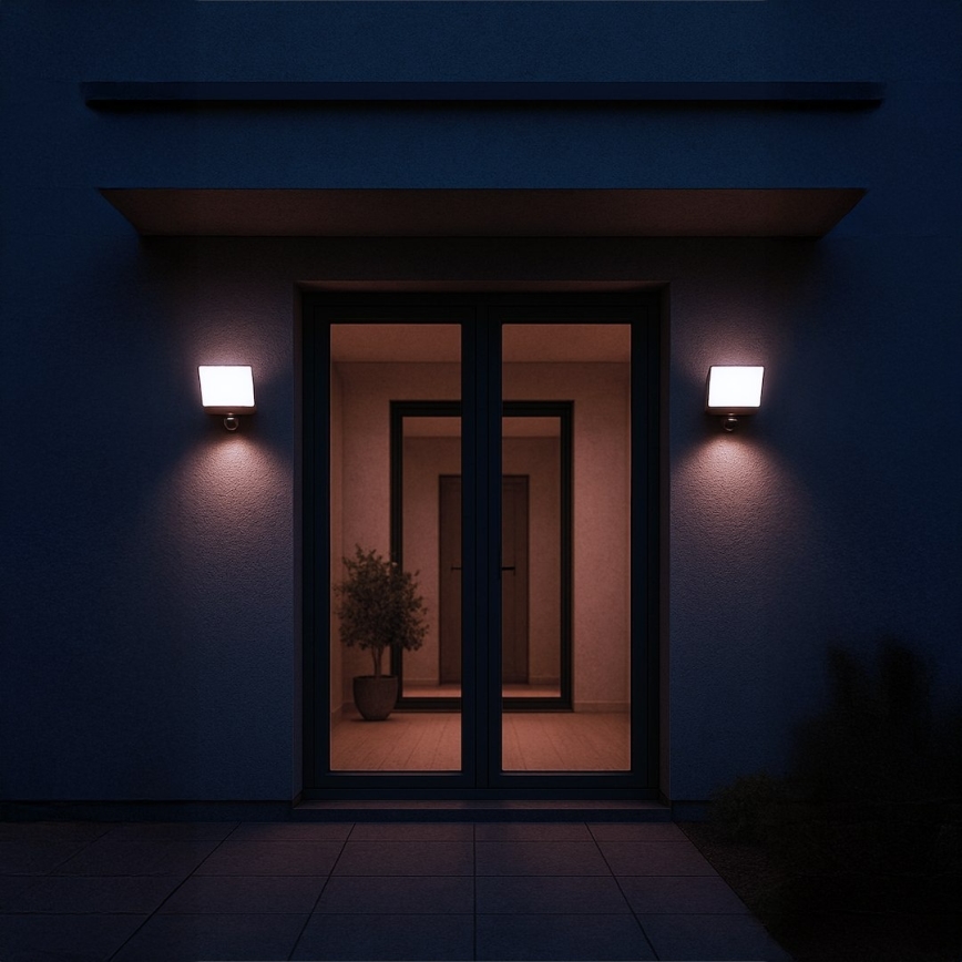 DAVOS LED Floodlight with Motion and Dusk Sensor, 30W, 230V, IP54, Black