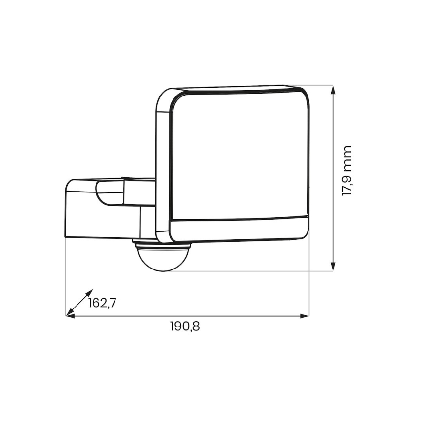 DAVOS LED Floodlight with Motion and Dusk Sensor, 30W, 230V, IP54, Black