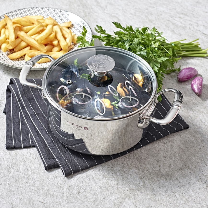 De Buyer 3427.24 - MILADY 24 cm Stainless-Steel Pot with Lid