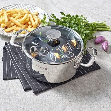 De Buyer 3427.28 - MILADY 28 cm Stainless Steel Pot with Lid