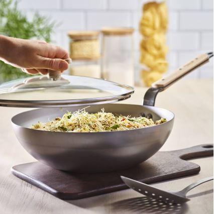 De Buyer 5717.28 - MINERAL B BOIS Wok Pan 28 cm