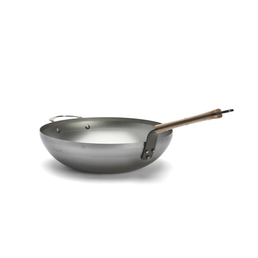 De Buyer 5717.32 - MINERAL B BOIS Wok Pan 32 cm