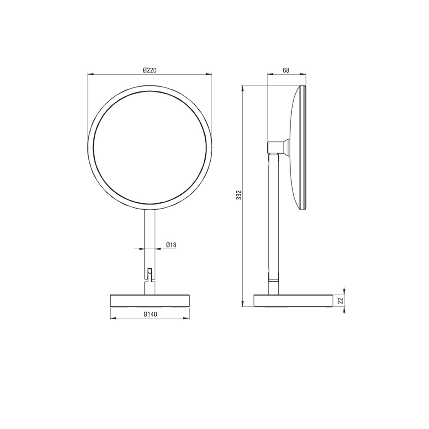 Deante ADI_Z812 - SILIA LED Rechargeable Bathroom Makeup Mirror LED/5V 5000 mAh 2700-6500K IP44