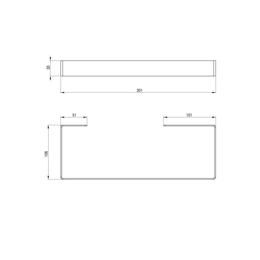 Deante ADM_A611 - MOKKO 30 cm wall-mounted towel rail, white