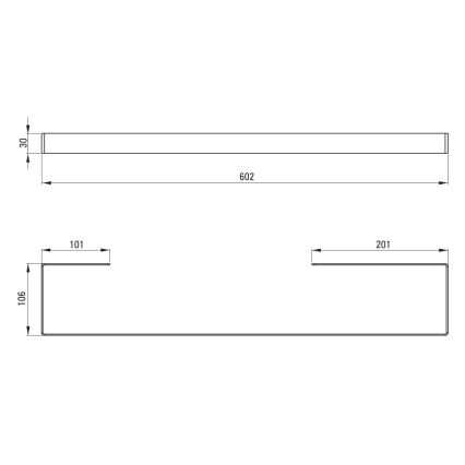Deante ADM_A621 - MOKKO 60 cm Wall-Mounted Towel Rail, White
