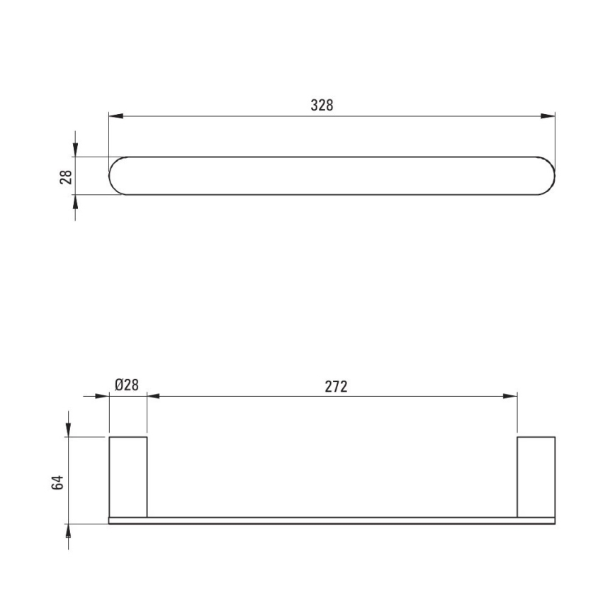Deante ADR_0611 - ROUND Wall-Mounted Towel Rail 32.8 cm, Polished Chrome