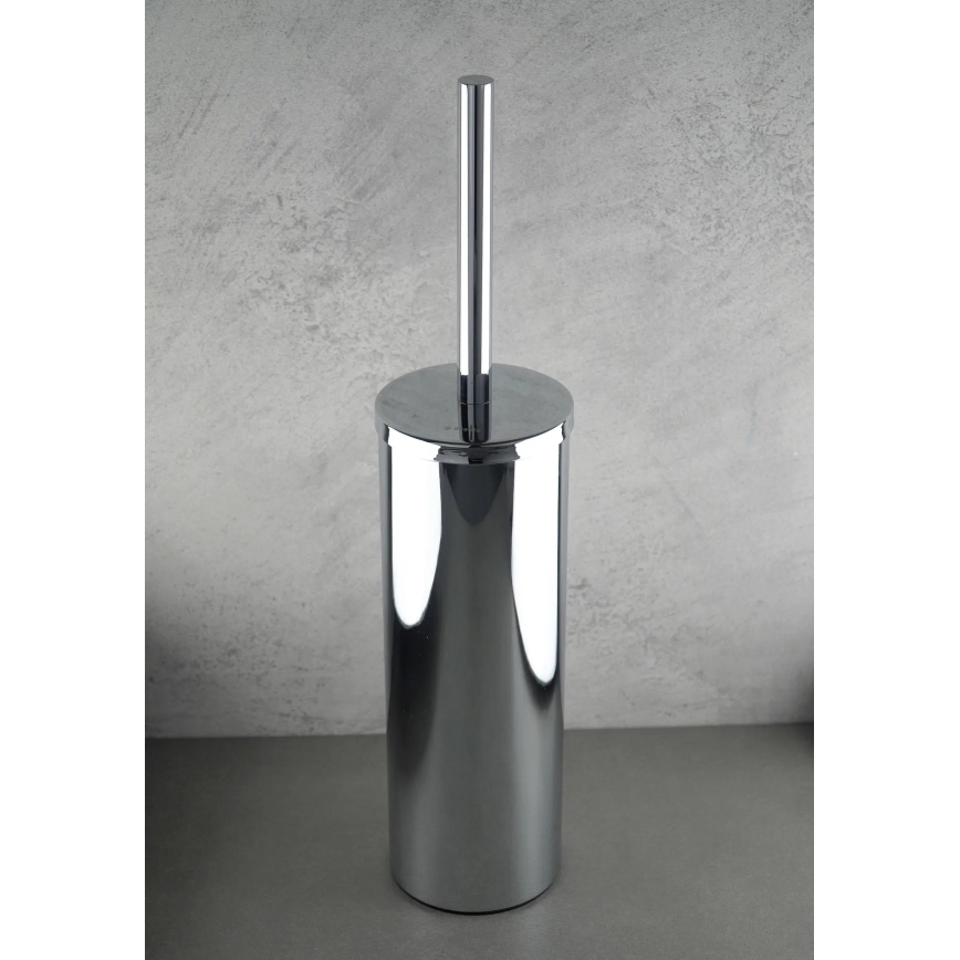 Deante ADR_0712 - ROUND Free-Standing Toilet Brush, Polished Chrome