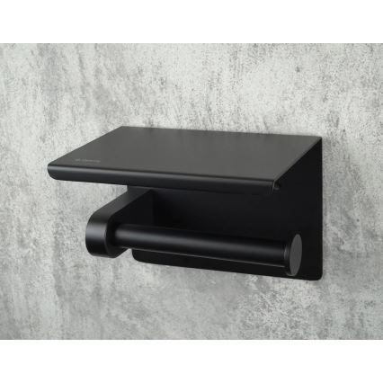 Deante ADR_N221 - ROUND Toilet Paper Holder, Black