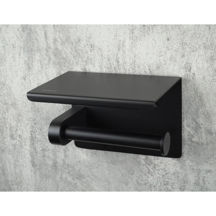 Deante ADR_N221 - ROUND Toilet Paper Holder, Black