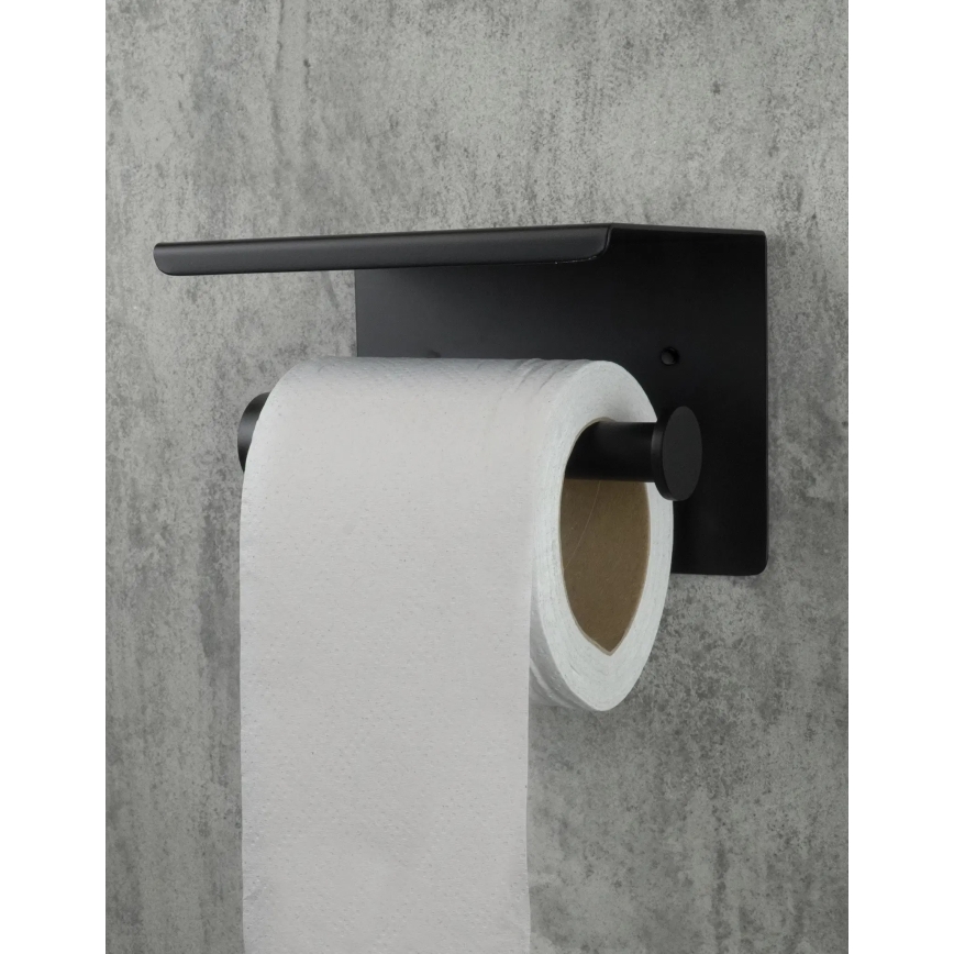 Deante ADR_N221 - ROUND Toilet Paper Holder, Black
