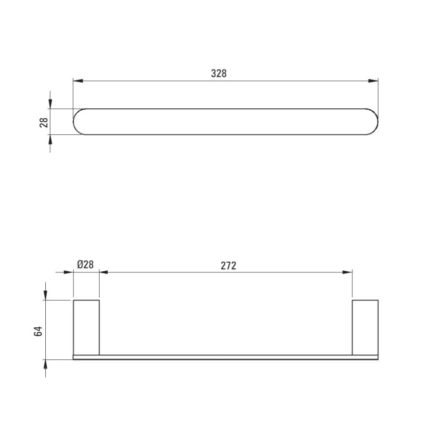 Deante ADR_N611 - ROUND Wall-mounted Towel Rail, 32.8 cm, Black