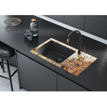 Deante BCA_B64M - ASTER kitchen sink faucet, black/brass