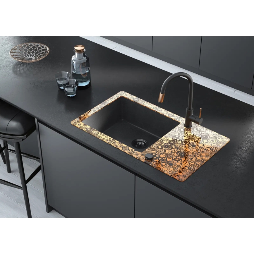 Deante BCA_B64M - ASTER kitchen sink faucet, black/brass