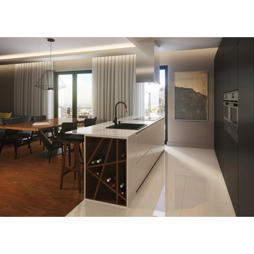 Deante BCA_B64M - ASTER kitchen sink faucet, black/brass